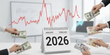 Graph showing fluctuating personal loan interest rates in 2026 with currency symbols.