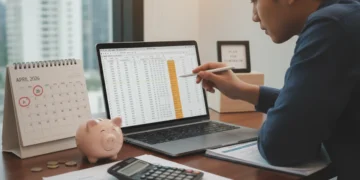 Person reviewing a financial spreadsheet for a 3-month budget reboot by April 2026