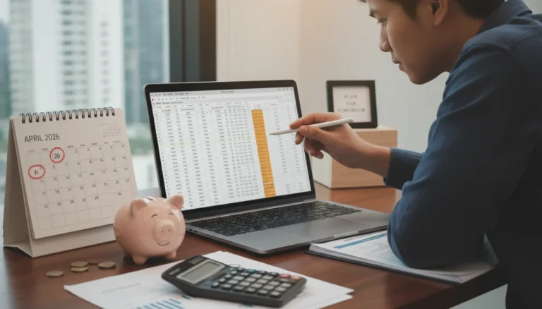 Person reviewing a financial spreadsheet for a 3-month budget reboot by April 2026