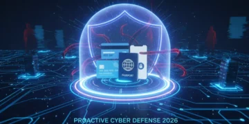 Digital shield protecting personal data from cyber threats