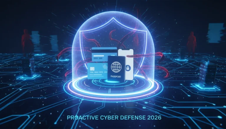 Digital shield protecting personal data from cyber threats