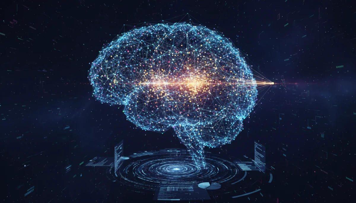 Abstract representation of data science and machine learning algorithms.