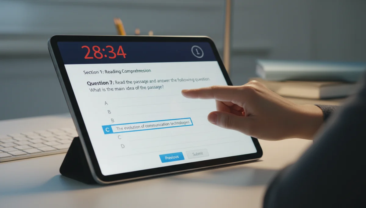 Digital standardized test interface for 2026 college admissions