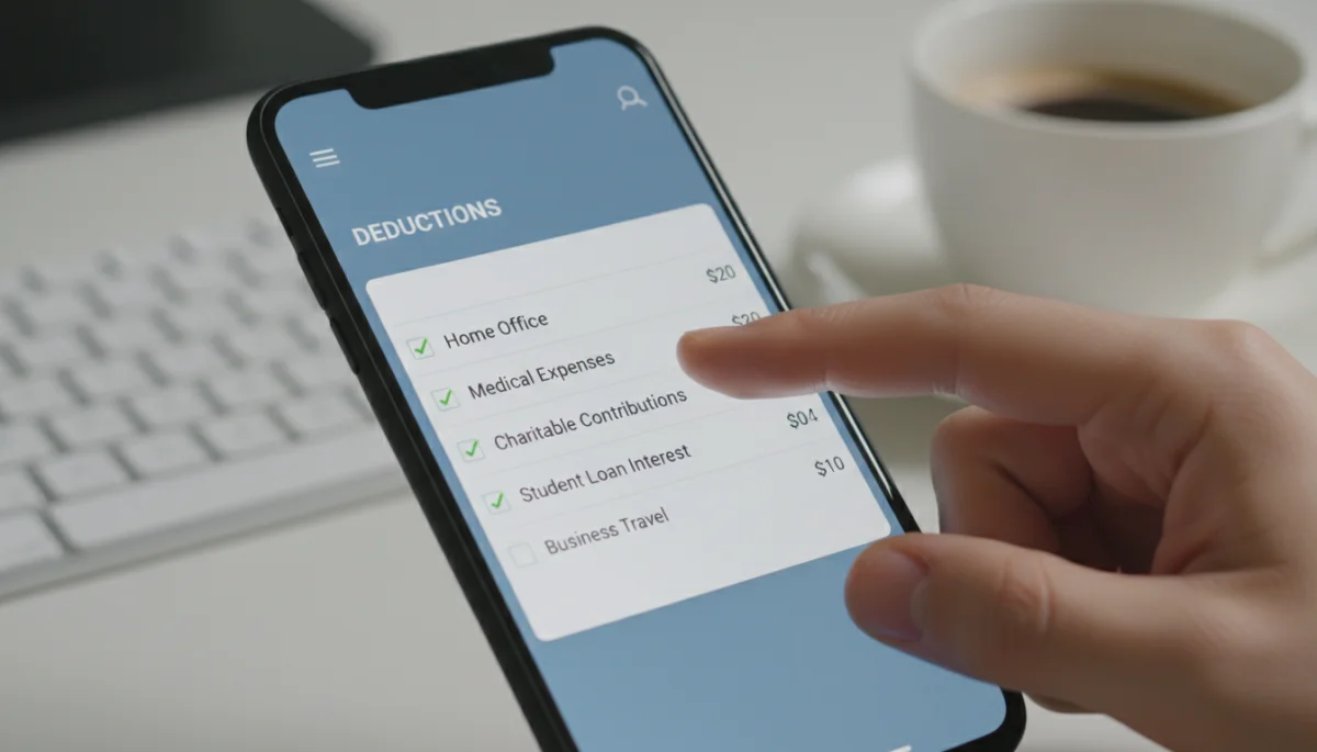 Digital tax preparation with smartphone for deductions