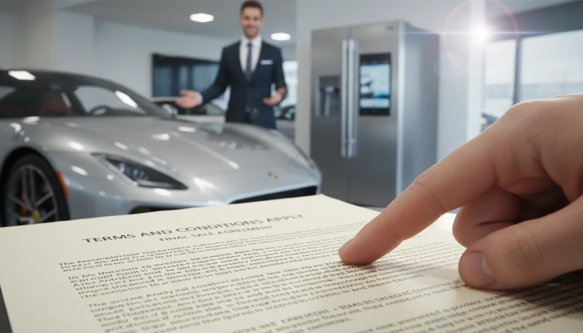 Scrutinizing fine print in a big-ticket item contract