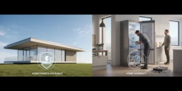 Home Warranty vs. Homeowner's Insurance 2026 comparison graphic
