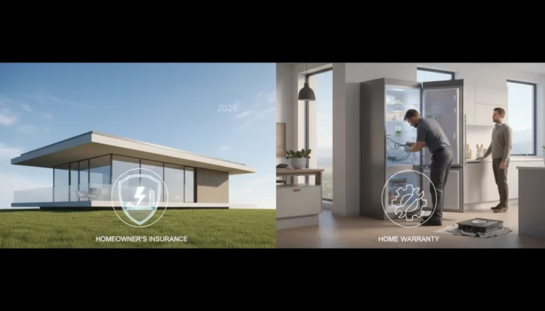 Home Warranty vs. Homeowner's Insurance 2026 comparison graphic