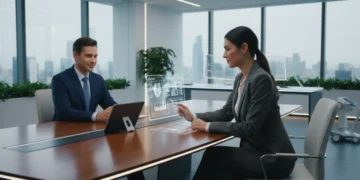 Professional individuals excelling in a hybrid job interview setting in 2026