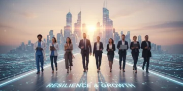 Professionals navigating post-pandemic career changes, adapting to new industries
