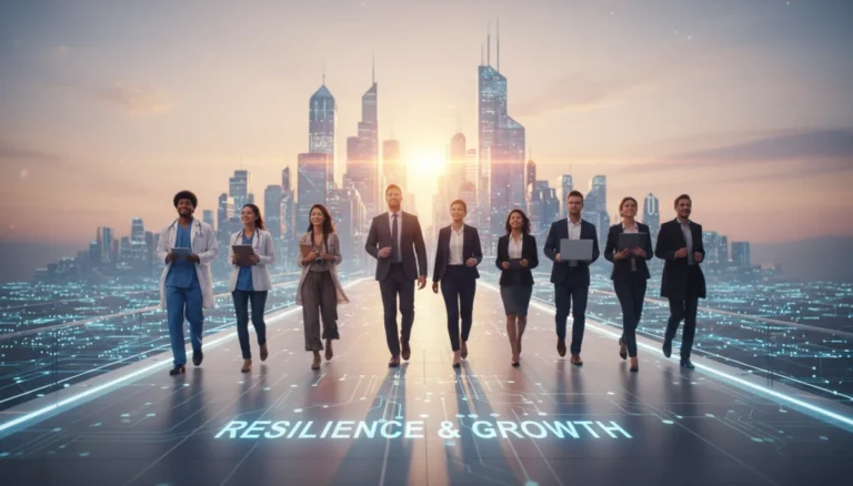 Professionals navigating post-pandemic career changes, adapting to new industries
