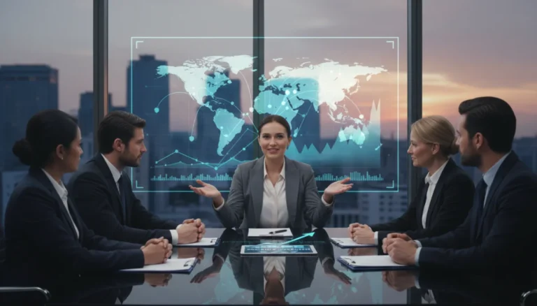 Professional negotiating salary in a modern office setting
