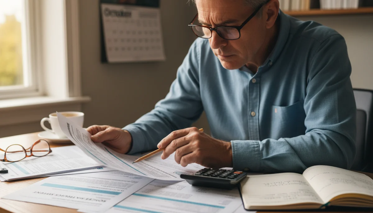 Individual reviewing Social Security statements and financial plans for 2026
