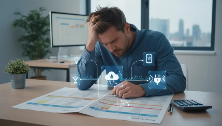 Frustrated consumer reviewing complex billing statement for US service providers, highlighting billing dispute challenges.