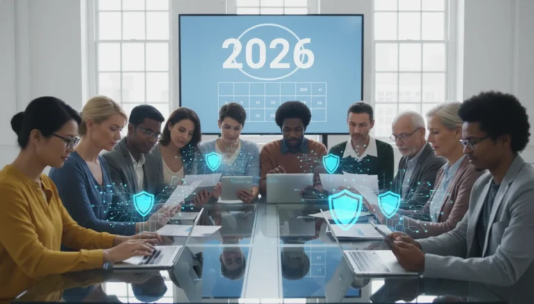 US consumers reviewing financial documents and using secure devices to avoid scams in 2026.